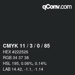 Color code: CMYK 11 / 3 / 0 / 85 | qconv.com