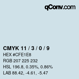 Color code: CMYK 11 / 3 / 0 / 9 | qconv.com