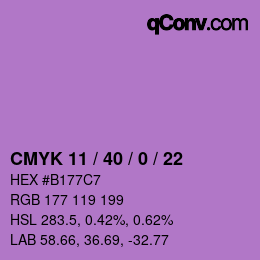 Código de color: CMYK 11 / 40 / 0 / 22 | qconv.com