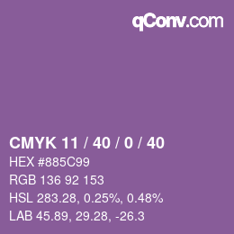 Farbcode: CMYK 11 / 40 / 0 / 40 | qconv.com