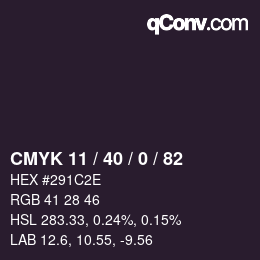 Color code: CMYK 11 / 40 / 0 / 82 | qconv.com