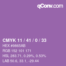 Color code: CMYK 11 / 41 / 0 / 33 | qconv.com