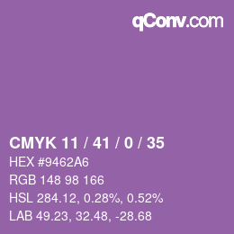 Farbcode: CMYK 11 / 41 / 0 / 35 | qconv.com