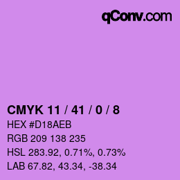Color code: CMYK 11 / 41 / 0 / 8 | qconv.com