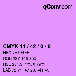 カラーコード: CMYK 11 / 42 / 0 / 0 | qconv.com