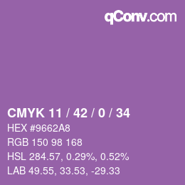 Farbcode: CMYK 11 / 42 / 0 / 34 | qconv.com