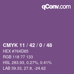 颜色代码: CMYK 11 / 42 / 0 / 48 | qconv.com
