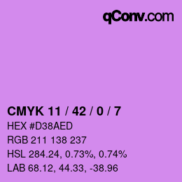 カラーコード: CMYK 11 / 42 / 0 / 7 | qconv.com
