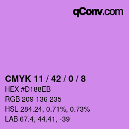 カラーコード: CMYK 11 / 42 / 0 / 8 | qconv.com