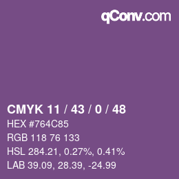 Farbcode: CMYK 11 / 43 / 0 / 48 | qconv.com