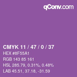 Color code: CMYK 11 / 47 / 0 / 37 | qconv.com