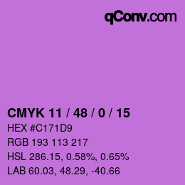 Color code: CMYK 11 / 48 / 0 / 15 | qconv.com