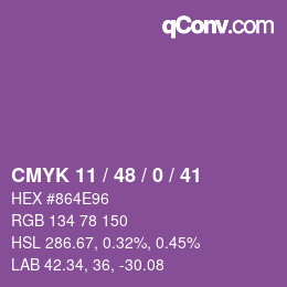 Código de color: CMYK 11 / 48 / 0 / 41 | qconv.com