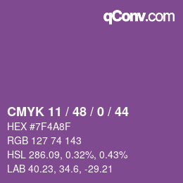 Color code: CMYK 11 / 48 / 0 / 44 | qconv.com