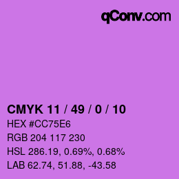 Color code: CMYK 11 / 49 / 0 / 10 | qconv.com