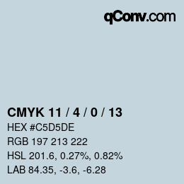 Color code: CMYK 11 / 4 / 0 / 13 | qconv.com
