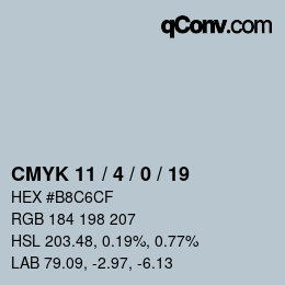 Color code: CMYK 11 / 4 / 0 / 19 | qconv.com