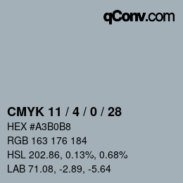 Color code: CMYK 11 / 4 / 0 / 28 | qconv.com