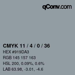 Color code: CMYK 11 / 4 / 0 / 36 | qconv.com