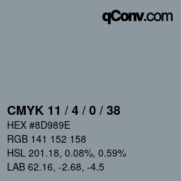 Color code: CMYK 11 / 4 / 0 / 38 | qconv.com