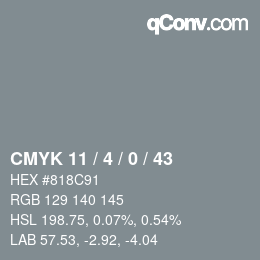 Color code: CMYK 11 / 4 / 0 / 43 | qconv.com