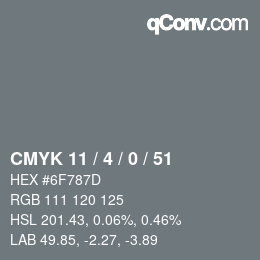 Color code: CMYK 11 / 4 / 0 / 51 | qconv.com