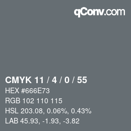 Color code: CMYK 11 / 4 / 0 / 55 | qconv.com