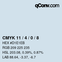 カラーコード: CMYK 11 / 4 / 0 / 8 | qconv.com