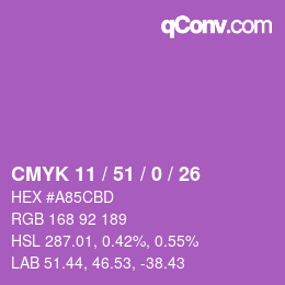 カラーコード: CMYK 11 / 51 / 0 / 26 | qconv.com