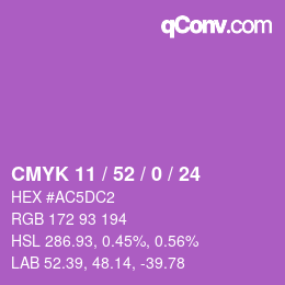 Code couleur: CMYK 11 / 52 / 0 / 24 | qconv.com