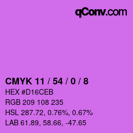 颜色代码: CMYK 11 / 54 / 0 / 8 | qconv.com