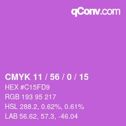 カラーコード: CMYK 11 / 56 / 0 / 15 | qconv.com