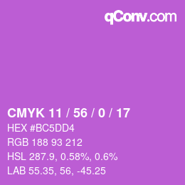 カラーコード: CMYK 11 / 56 / 0 / 17 | qconv.com