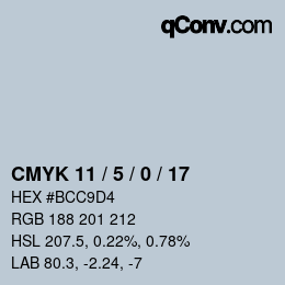 Color code: CMYK 11 / 5 / 0 / 17 | qconv.com