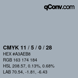 Color code: CMYK 11 / 5 / 0 / 28 | qconv.com