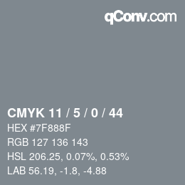 Color code: CMYK 11 / 5 / 0 / 44 | qconv.com