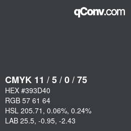 カラーコード: CMYK 11 / 5 / 0 / 75 | qconv.com