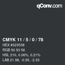 Color code: CMYK 11 / 5 / 0 / 78 | qconv.com