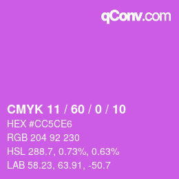 カラーコード: CMYK 11 / 60 / 0 / 10 | qconv.com