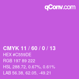 カラーコード: CMYK 11 / 60 / 0 / 13 | qconv.com