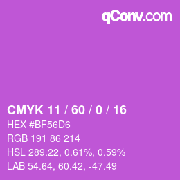 カラーコード: CMYK 11 / 60 / 0 / 16 | qconv.com