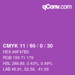 カラーコード: CMYK 11 / 60 / 0 / 30 | qconv.com