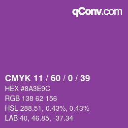 Farbcode: CMYK 11 / 60 / 0 / 39 | qconv.com