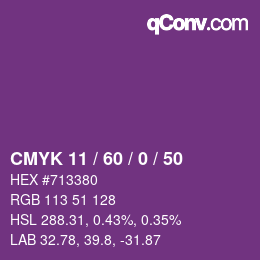 Color code: CMYK 11 / 60 / 0 / 50 | qconv.com