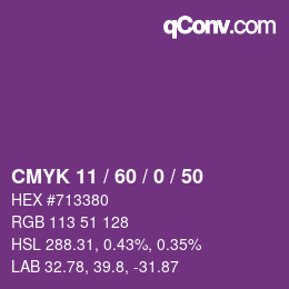 Color code: CMYK 11 / 60 / 0 / 50 | qconv.com