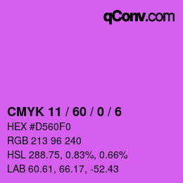 カラーコード: CMYK 11 / 60 / 0 / 6 | qconv.com