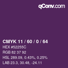 颜色代码: CMYK 11 / 60 / 0 / 64 | qconv.com