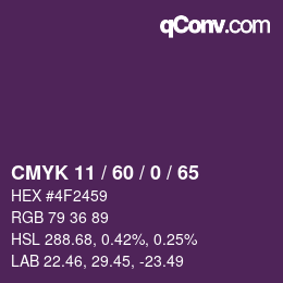 Color code: CMYK 11 / 60 / 0 / 65 | qconv.com