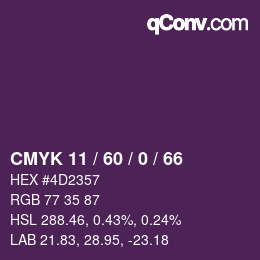 颜色代码: CMYK 11 / 60 / 0 / 66 | qconv.com