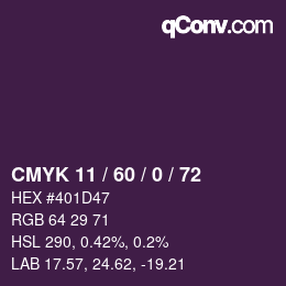 カラーコード: CMYK 11 / 60 / 0 / 72 | qconv.com